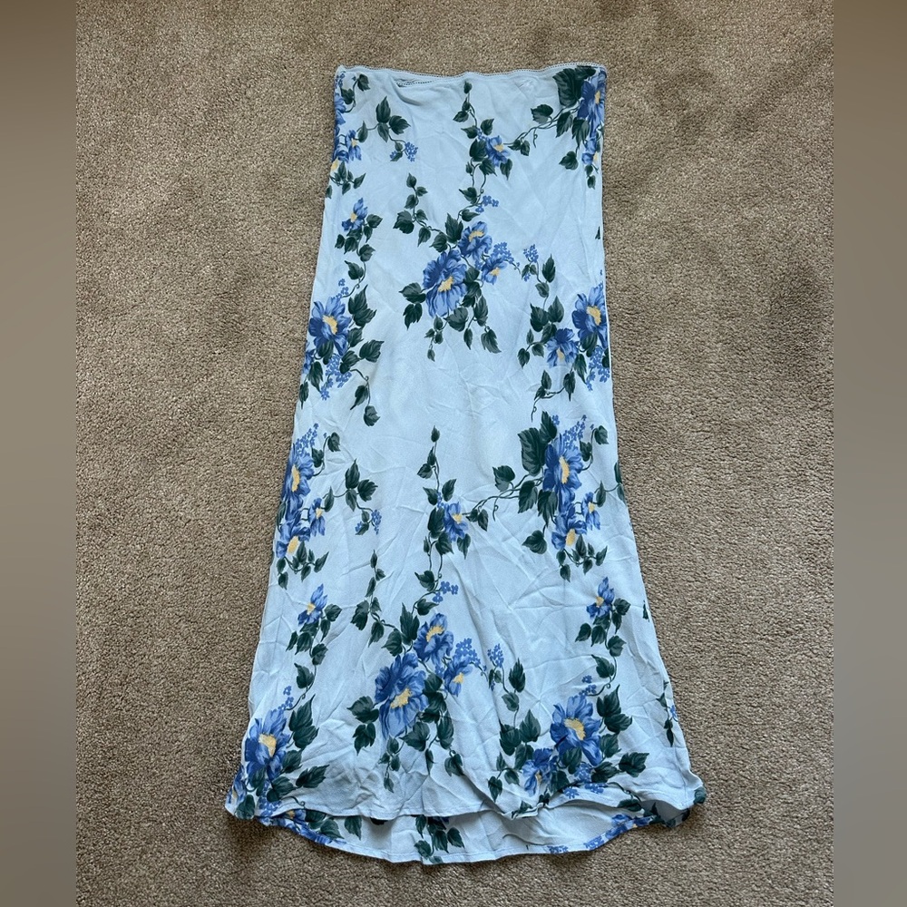 Reformation Layla Floral Midi Blue Skirt - Picture 2 of 6